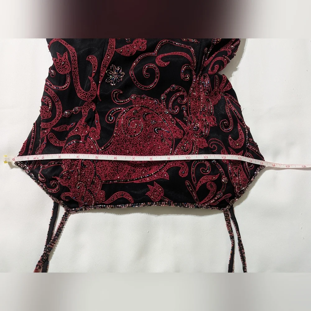 Mia Bella Couture Stunning Beaded Embroidered Open Back Silk Evening Gown - Picture 16 of 16